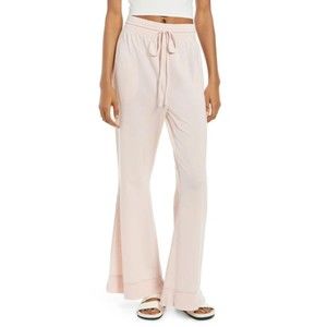 Free People NWT Cozy Cool Lounge Pant Wide Leg Pockets Mooncake Pink Small New